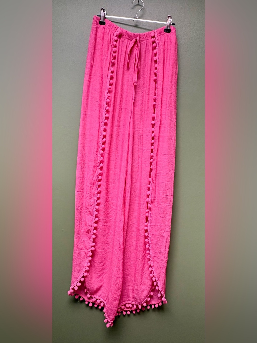 HYFVE Hot Pink Pom-Pom Trim Swim Coverup Pants